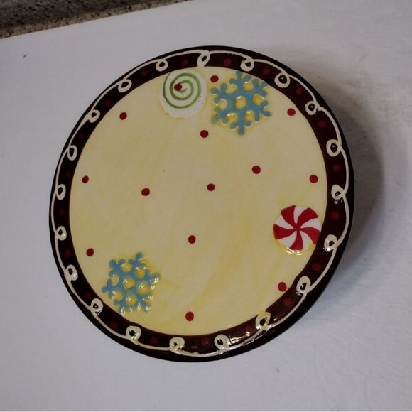 Hand-Painted Ceramic Cake Stand With Festive Design 8" Diameter Mambo Group - Picture 2 of 9
